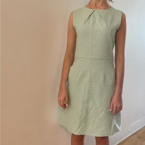 Adorable green and white pinstripe cotton summer dress